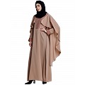 Designer Cape abaya with embroidery work- Beige Designer Cape abaya with embroidery work- Beige